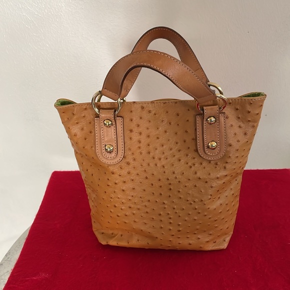 Maurizio Taiuti Genuine Leather Satchel Handbag-Soft Ostrich Pattern-Italy Made - Picture 2 of 7